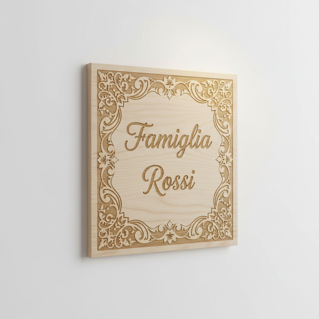 Targa in legno personalizzata laser