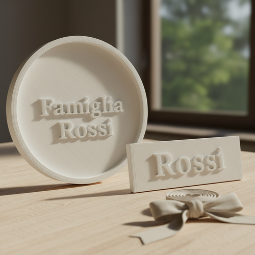 Kit Regalo Casa personalizzato 3D con orologio da parete e targhetta porta fatta a mano in Ticino
